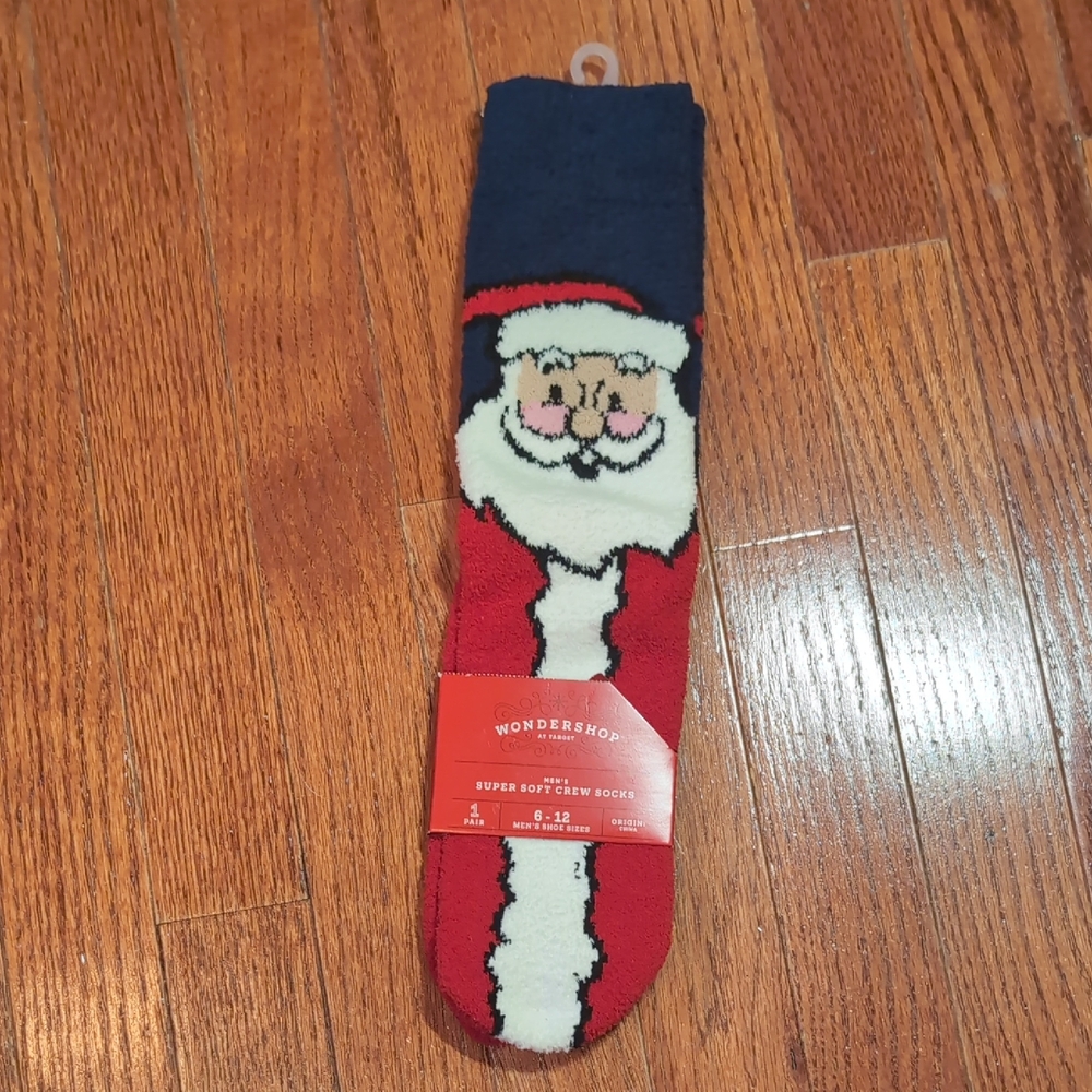 Wondershop Men's Super Soft Santa Crew Socks Red White and Blue New